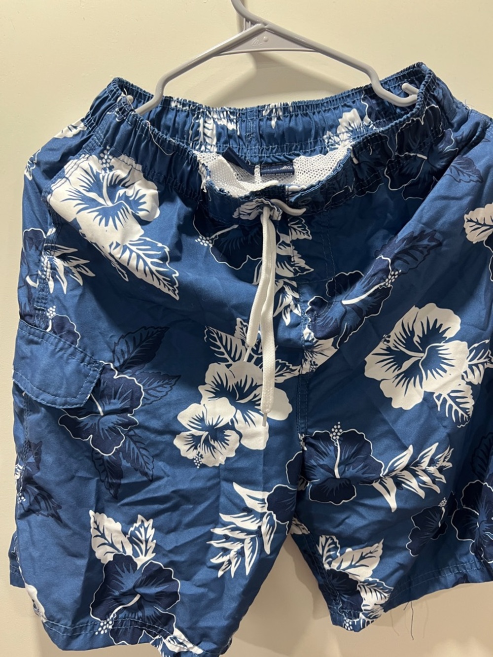 Kanu Surf Blue & White Floral Athletic Swim Shorts